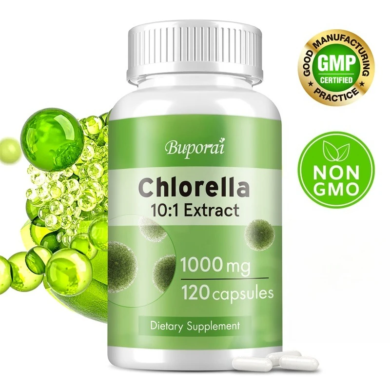 

Chlorella Extract - Supports Powerful Detoxification, Energy Replenishment, and Immune System Enhancement, Non-GMO
