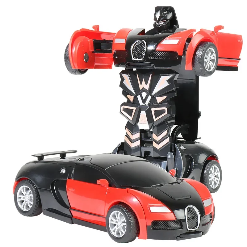 Children's Toy One-Click Impact Deformation Car Robot Car Inertia Toy Car Boys and Girls Toy Birthday Gift