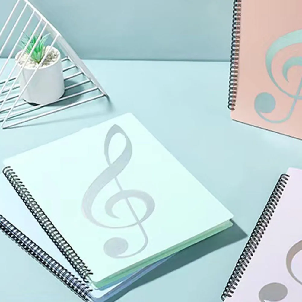 Flexible 40 Pages Piano Music Score Folder A4 Music Book Clip Sheet Note Folder Water-resistant Piano Music Score Folder