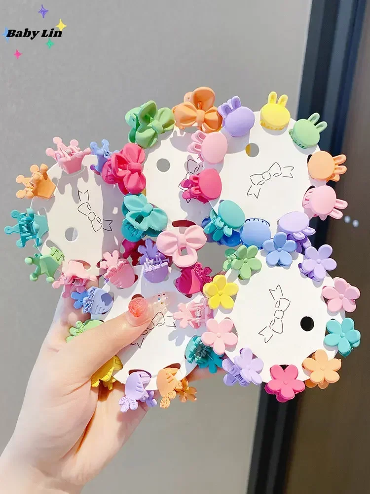 Horquillas de frutas y flores de dibujos animados para niña, Mini pinzas para el pelo de 2,0 cm, accesorios para el cabello, 10 unidades por juego