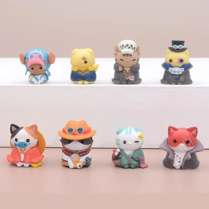 One Piece Anime-Figur der Katzenserie: Niedliche Luffy, Ace, Sabo, Zoro, Sanji, Shanks, Kaido, Katakuri PVC-Modelle als Geburtstagsgeschenk – Detail 3