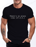Summer Casual Man T-Shirts No Place Like 127.0.0.1 Printed Short Sleeve Tees Fashion Geek Tee Clothes Computer Code Street Tops