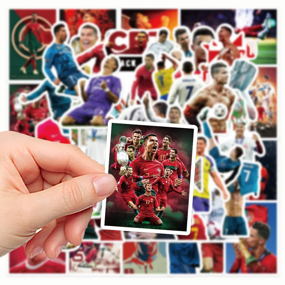 50PCS Football Star Cristiano Ronaldo Graffiti Stickers Skateboard Computer Guitar Phone Case Decoration Waterproof Sticker