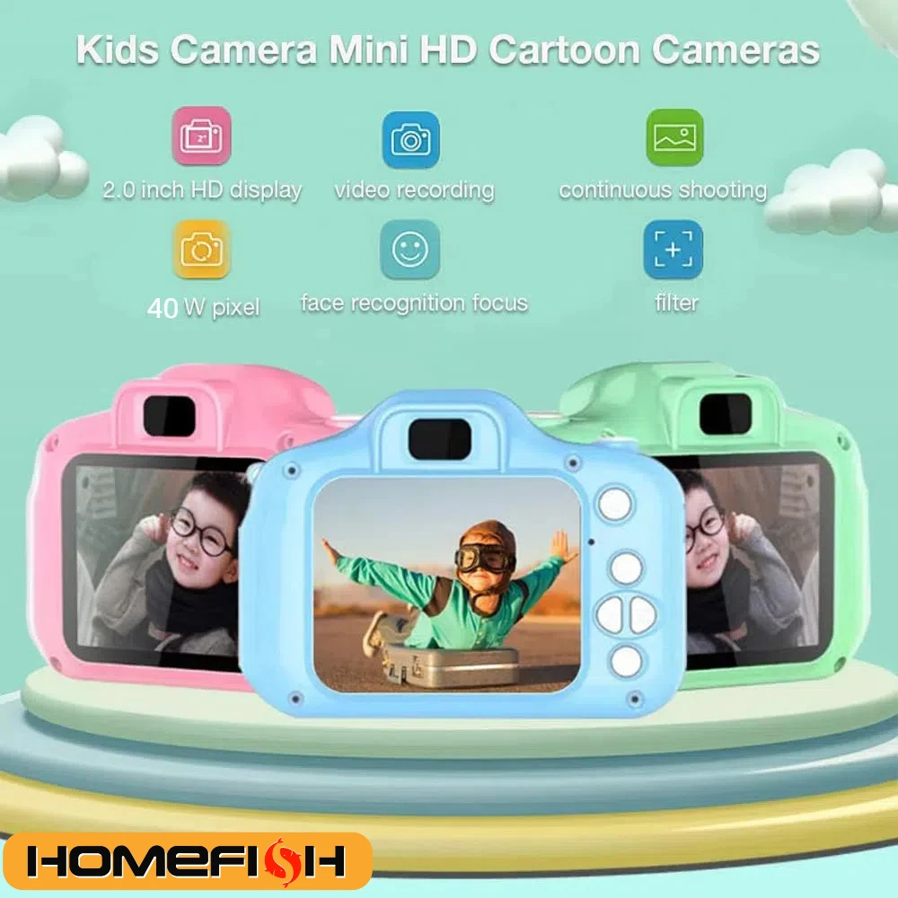 HOMEFISH Mini Children Camera Digital Vintage Camera Educational Toys Kids Photography Video Camera Outdoor Photography Toy Gift