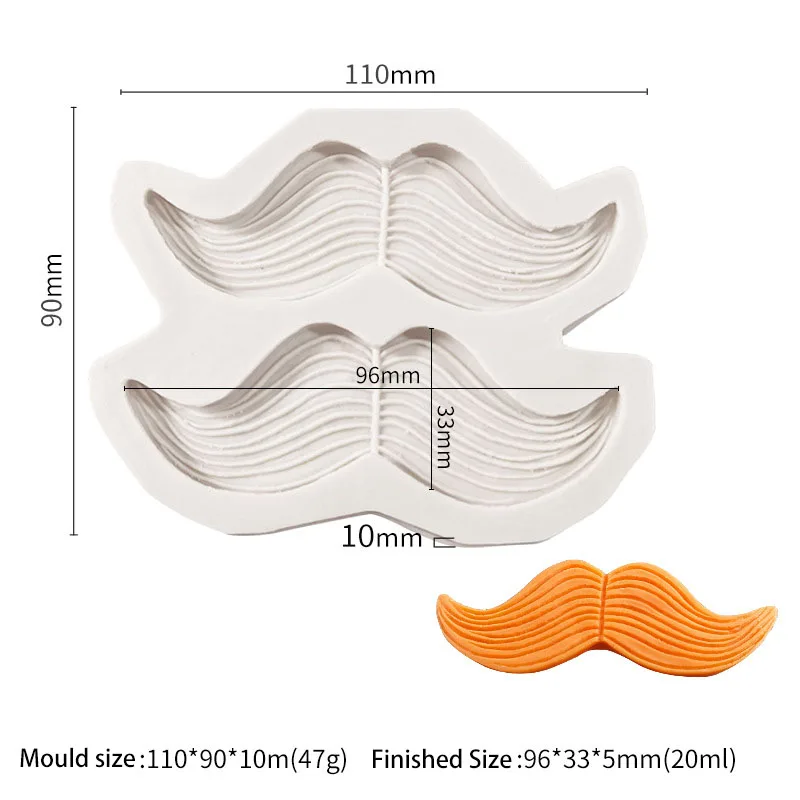 Beard Lips  Silicone Mold For Cake Fondant Chocolate Cupcake Candy Decoration Baking Tool Clothes Moustache Resin Art Clay Mould