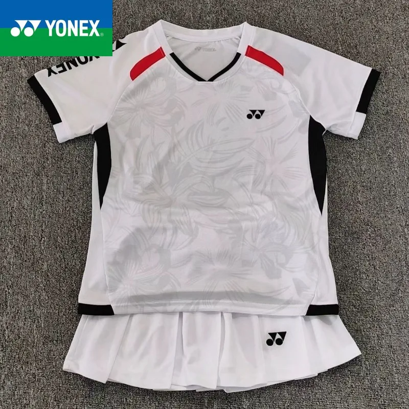 Yonex-بدلة تنس الريشة قصيرة الأكمام للرجال والنساء ، سريعة الجفاف ، تسمح بمرور الهواء وتمتص العرق ، جديدة ،