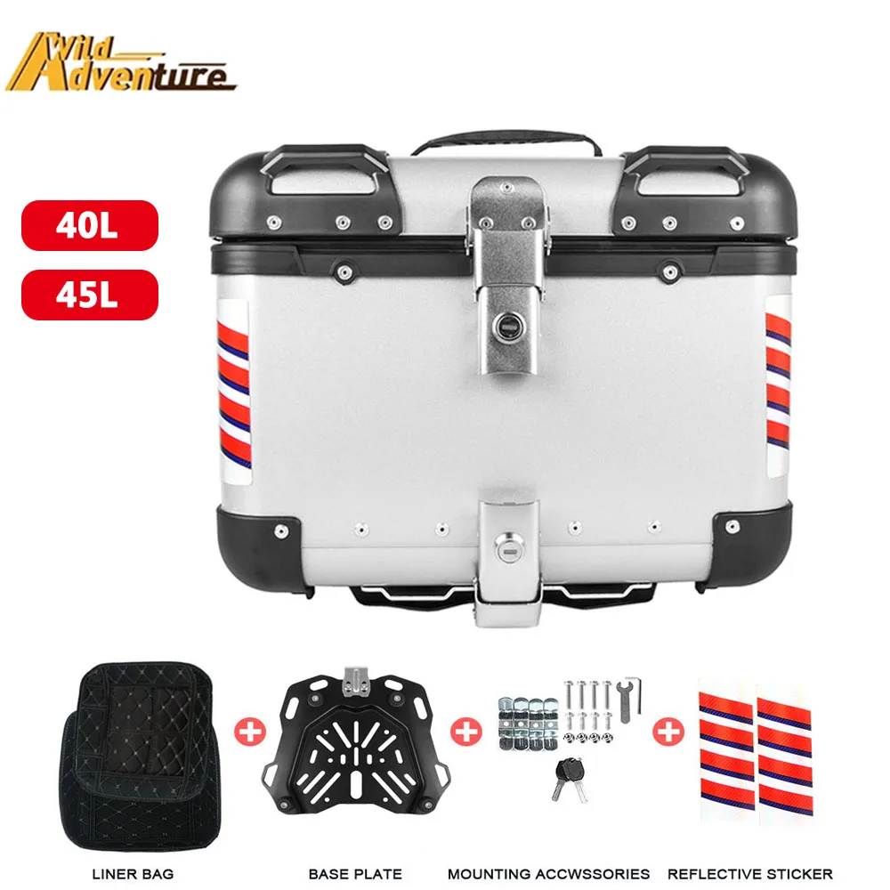 

40L 45L Aluminum Motorcycle Helmet Box For BMW R1200GS R1250GS F850GS For Honda For ADV160 ADV150 For Forza 750 Rear Tool Cases