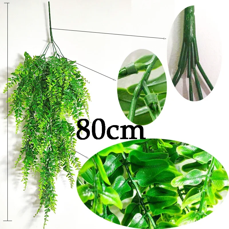 Artificial Plant Vines Wall Hanging Rattan Leaves Branches Fake Silk Ivy for Outdoor Garden Home Décor