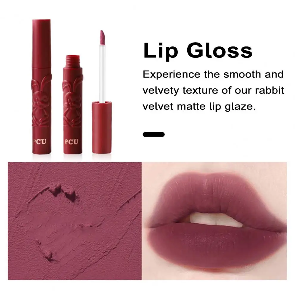 Lip Gloss One Swipe Lipstick Charming Velvet Lip Glaze Delicate Design Full Color One Swipe Application Relief Rabbit's