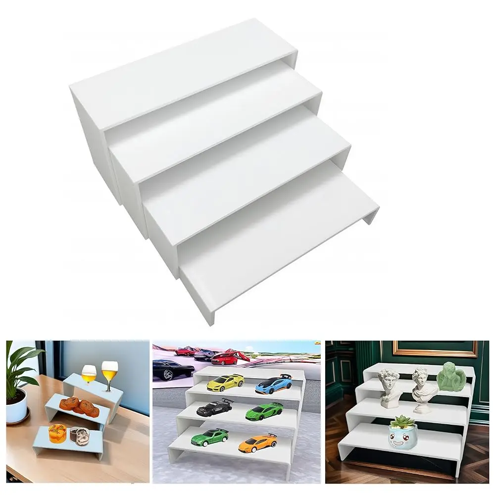 

4 Pcs Acrylic Display Riser White Risers Buffet Risers Display Stand 4 Pa Different Size Display Risers For Party Decor Dessert