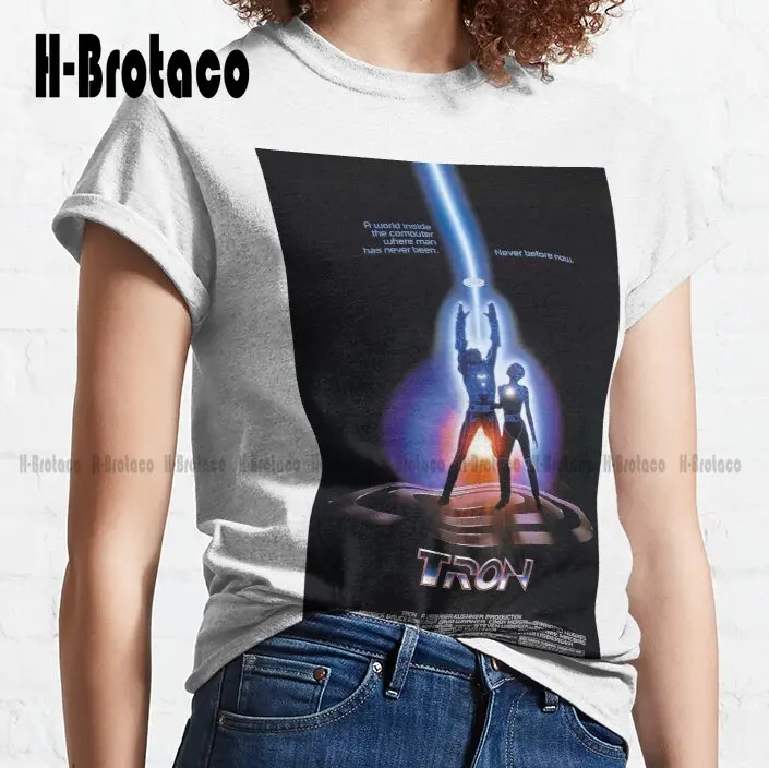 Tron Movie Poster Classic T-Shirt Custom Aldult Teen Unisex Digital Printing Tee Shirts Custom Gift Xs-5Xl Unisex New Popular