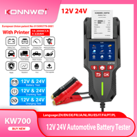 KONNWEI KW700 Car Truck Moto Battery Tester 12V 24V With Print function Battery Analyzer Cranking Charging Test Tool 10-2000CCA