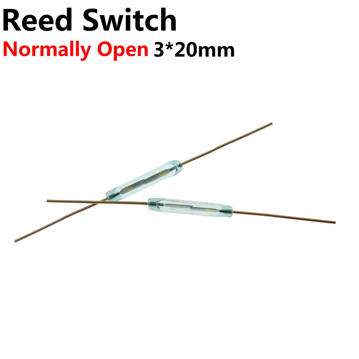 10pcs N/O Reed switch Magnetic Switch 3*20mm Normally Open Magnetic Induction switch