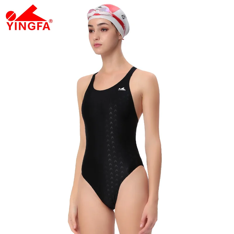 Yingfa Fina Approved One Piece Training Competition Waterproof Sharkskin Chlorine Resistant Women's Swimwear Girl Swimsuit