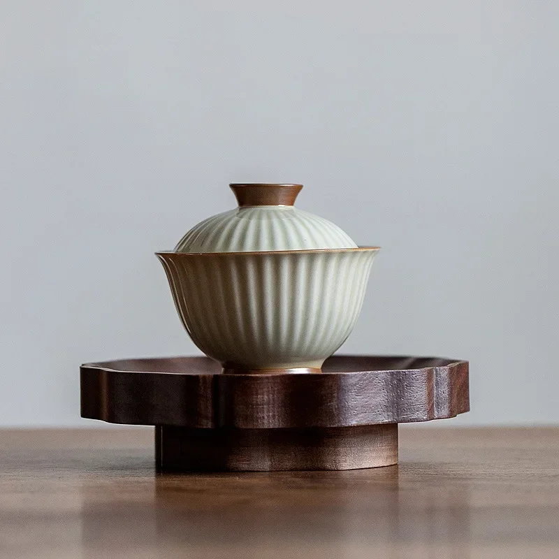 Walnut Solid Wood High Leg Pot Tray Household Tureen Tea Cake Tray Chinese Kung Fu Tea Table Tea Tray