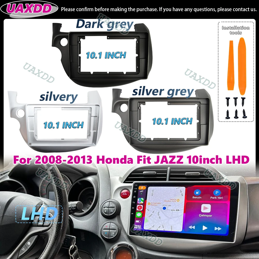 2-Din-Auto-Android für 2008-2013 HONDA FIT JAZZ 10,1 Zoll LHD Rahmenpanel Zentrumskabelbaum-Adapter Armaturenbrett-Navigations-Decoder