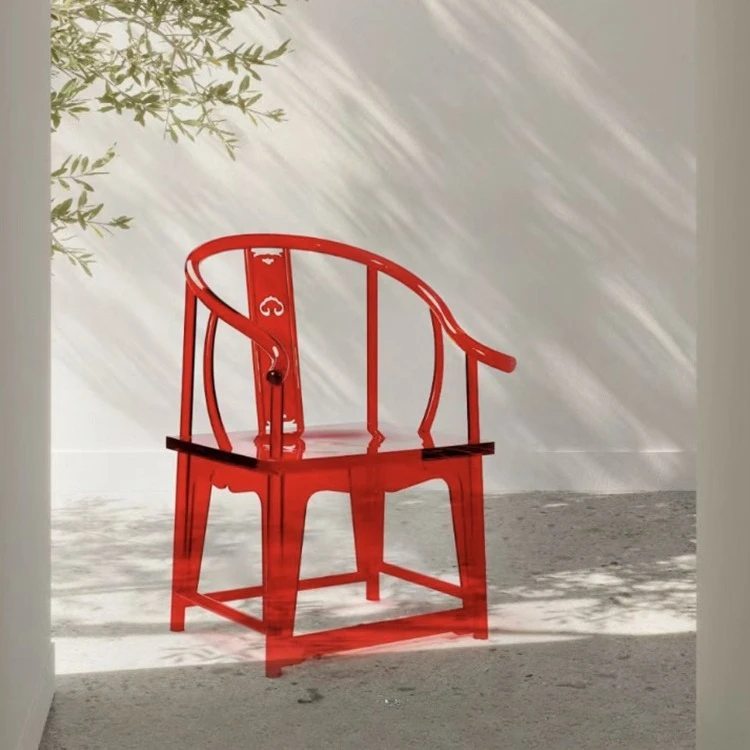 Acrylic dining chair, armchair, Ming and Qing official hat chair