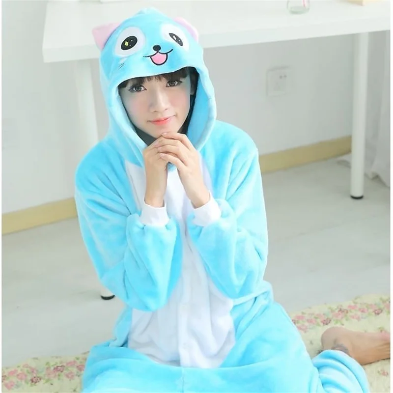 Anime Happy Cat Cosplay Costume Kigurumi Adult Unisex Pajamas Jumpsuit Sleepwear Onesies