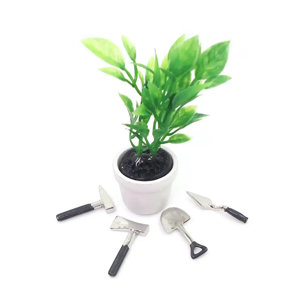 

2 6pack Dollhouse Miniature Alloy Metal Gardening Tool Set Fairy