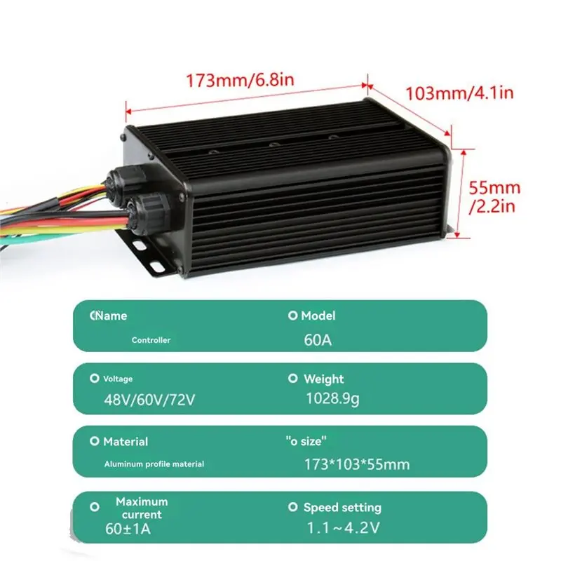 【ALMOST GONE!  】Controller System For Electric Bicycles 48V 60V 72V 60A Three Mode Sine Wave Square Wave No Hall Effect Switchin