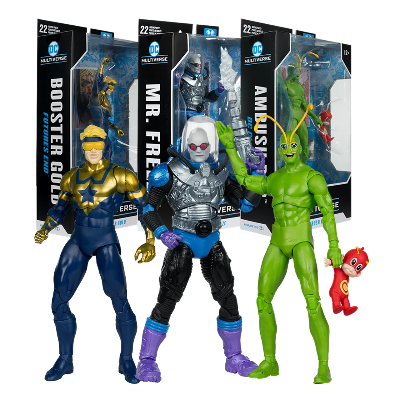 McFarlane Toys Booster Gold (Futures End), Mr. Freeze, Ambush Bug (DC Classic) Bundle 7