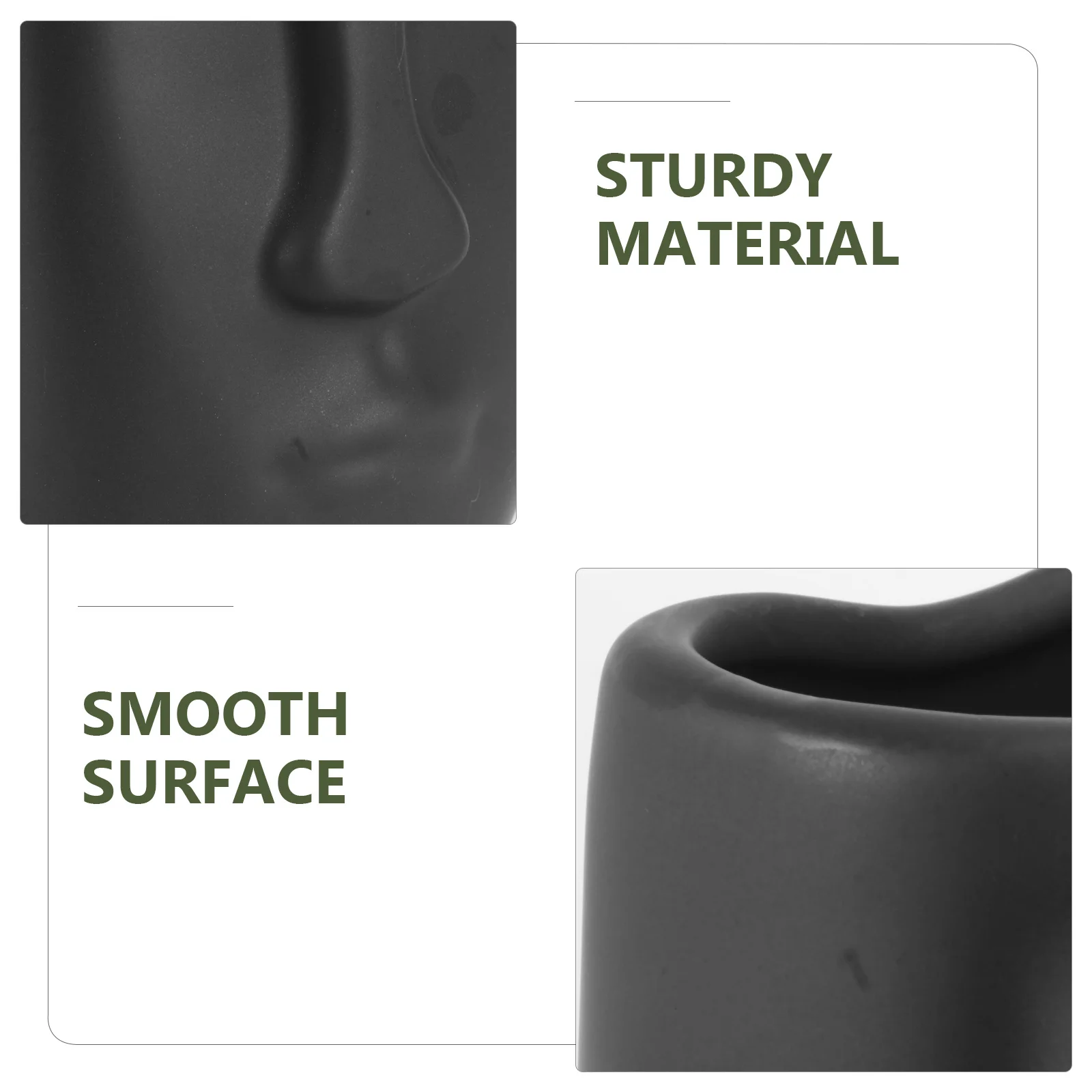 

1Pcs Creative Porcelain Flowerpot Adorable Human Face Planter Vase for Home Garden Decoration Black Human Face Flower Pot