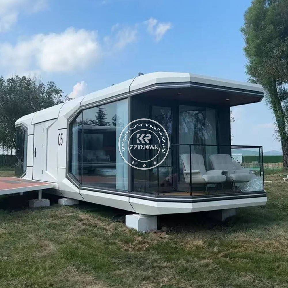 Mobile Prefabricated House Luxury Portable Space Capsule Hotel Commercial Space Portacabin Prefab Tiny Mobile Home Cabin