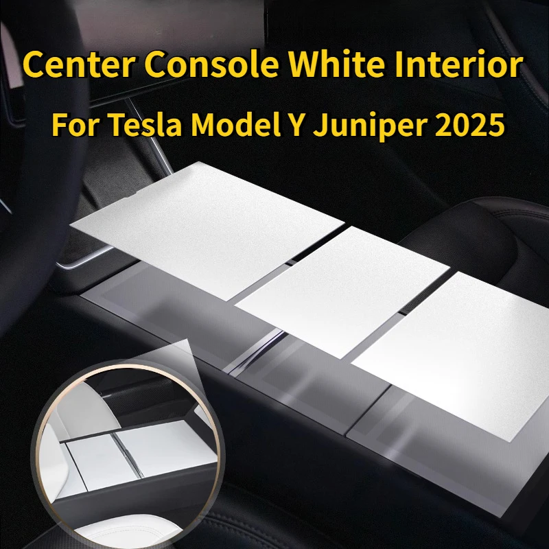 For Tesla Model Y Juniper 2025 Central Control Storage Box Rear Air Outlet Screen Frame Car White Trim Interior Suit Accessories