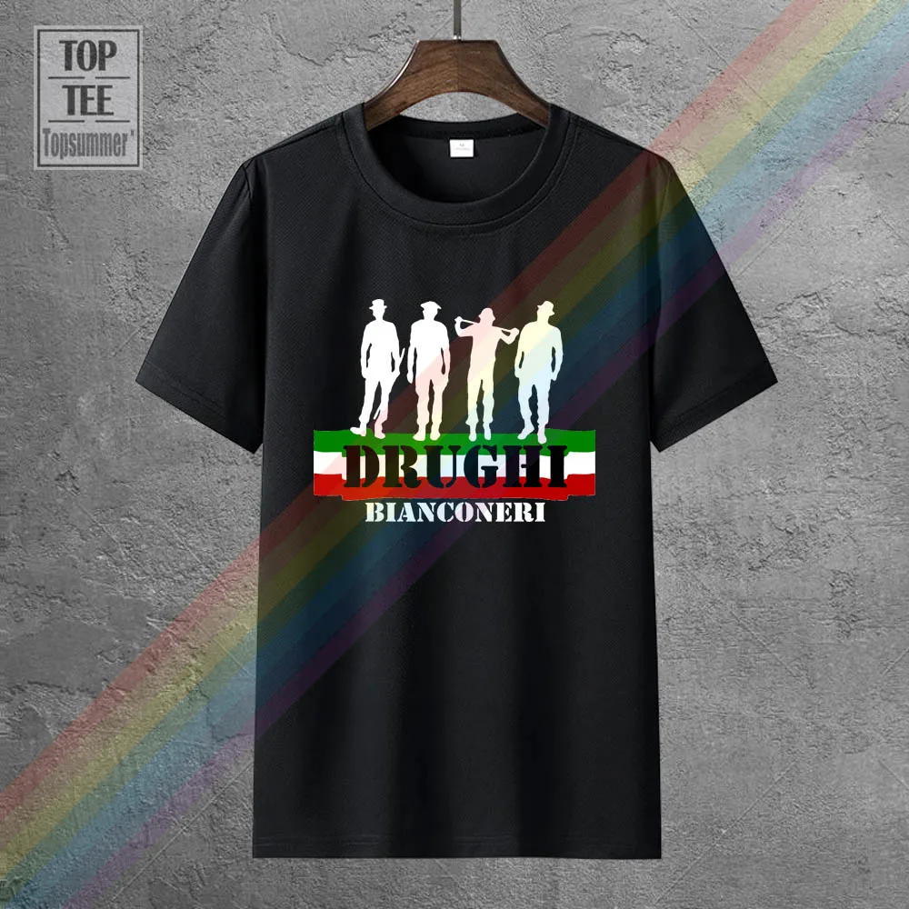 Drughi Bianconeri T Shirt S-3Xl Ultras calciatore Fan Calcio Sud Hooligan Cotton T-Shirt Fashion