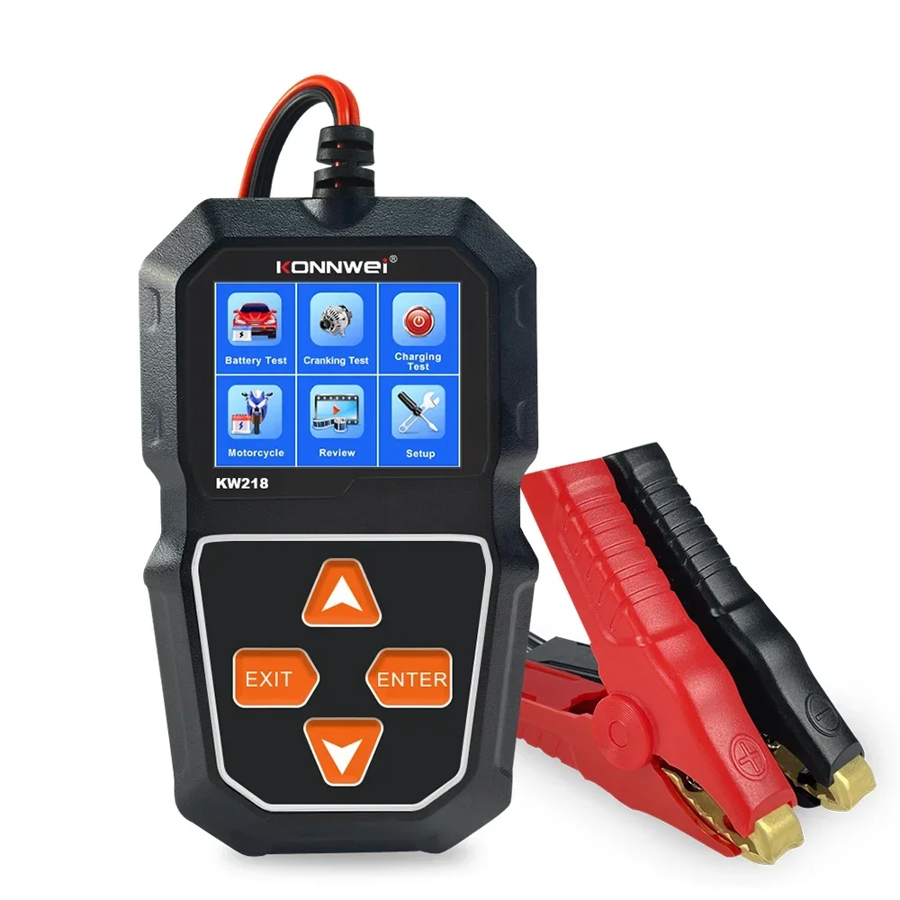 KONNWEI KW218 Car Motorcycle Battery Tester 12V 6V Battery System Analyzer 2000CCA Charging Cranking Test Tools for the Car