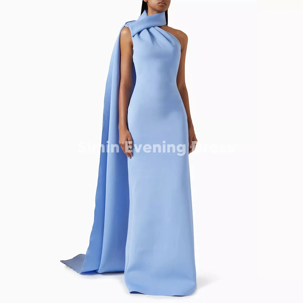 

Simin Women's Straight One-shoulder Pleats Customized Evening Dresses Sleeveless With Train Floor-Length Elegant Dresses 2025
