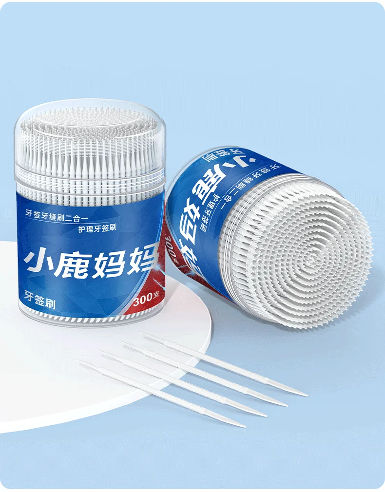 Super Dee 300 Stück/Set Doppelköpfige Zahnseide-Sticks Interdentalbürste Mundpflege Zahnhygiene Pflegestäbchen Einweg – Detail 12