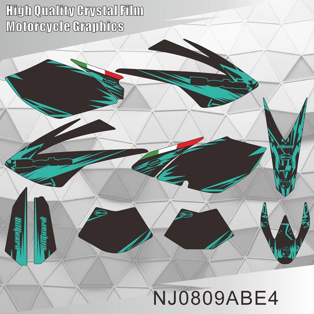 For BETA RR 2006 2007 2008 2009 Full Graphics Decals Stickers Motorcycle Background Custom Name NJ0809ABE