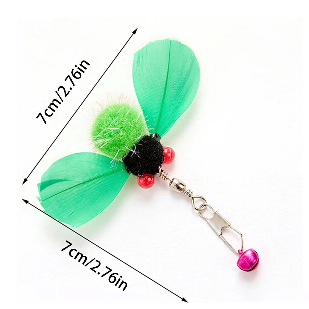 رأس بديل لتحفيز القطط - لعبة للحيوانات الأليفة من الريش والحشرات النابضة بالحياة، قابلة لإعادة التعبئة للعب التفاعلي لعصا القطط