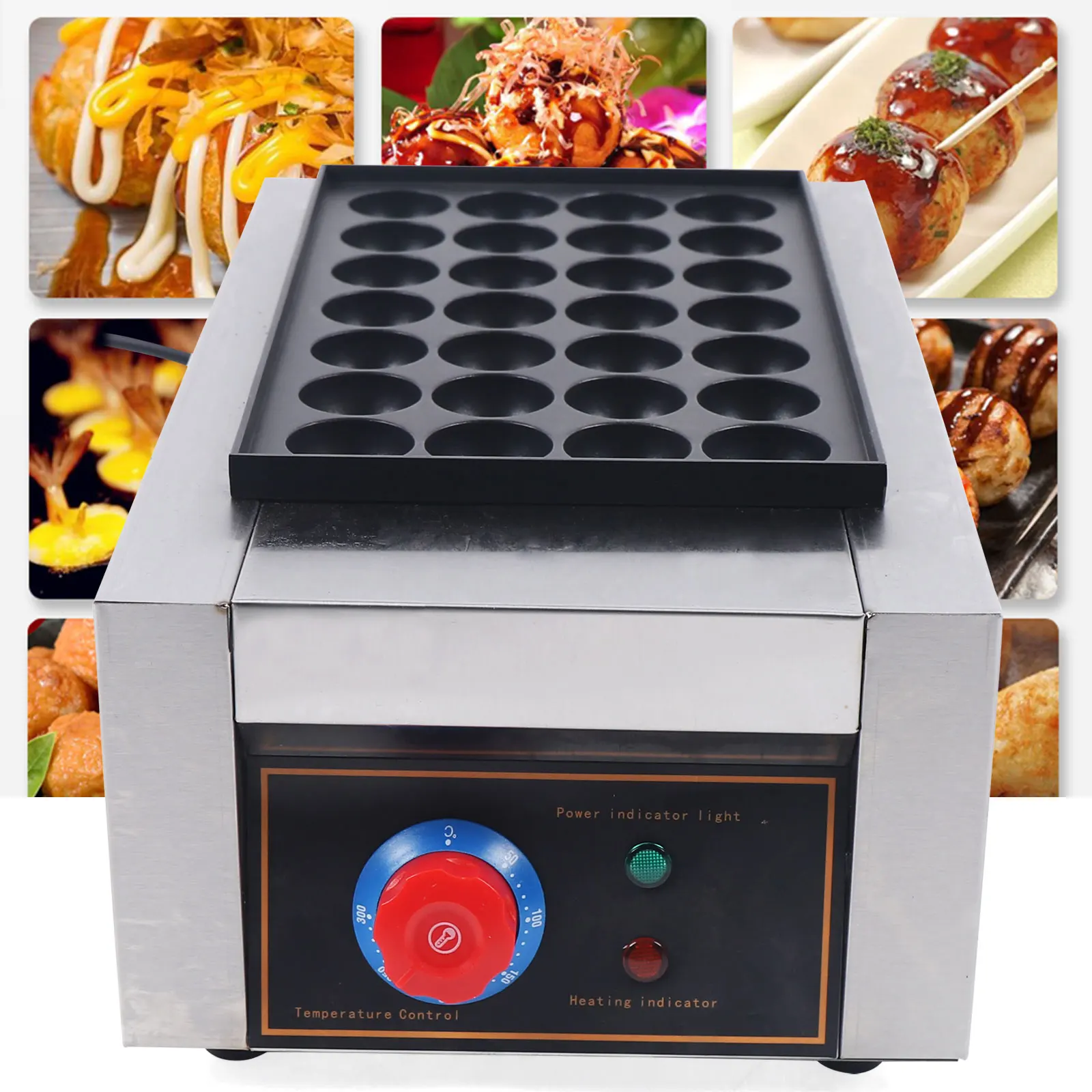 

28 Holes Commercial Takoyaki Maker Takoyaki Baking Machine Takoyaki Pan Non-Stick Fish Ball Grill Japanese Style Oven Cookware