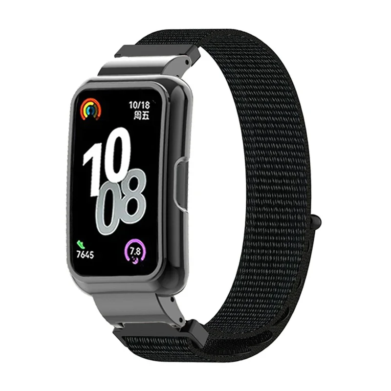 Нейлоновый ремешок для HUAWEI BAND 10, ремешок для часов Huawei Band 9, ультратонкий дышащий браслет для huaweiband 8, металлический защитный чехол