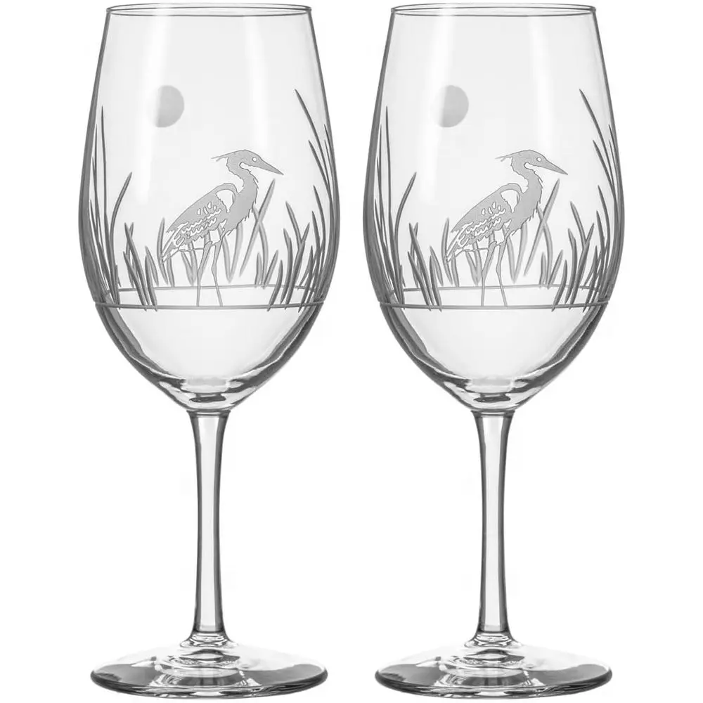 

Набор из 2 больших бокалов для вина, 18 унций | Бессвинцовое и алмазное гравированное изделие | Ручная работа, сделано в США