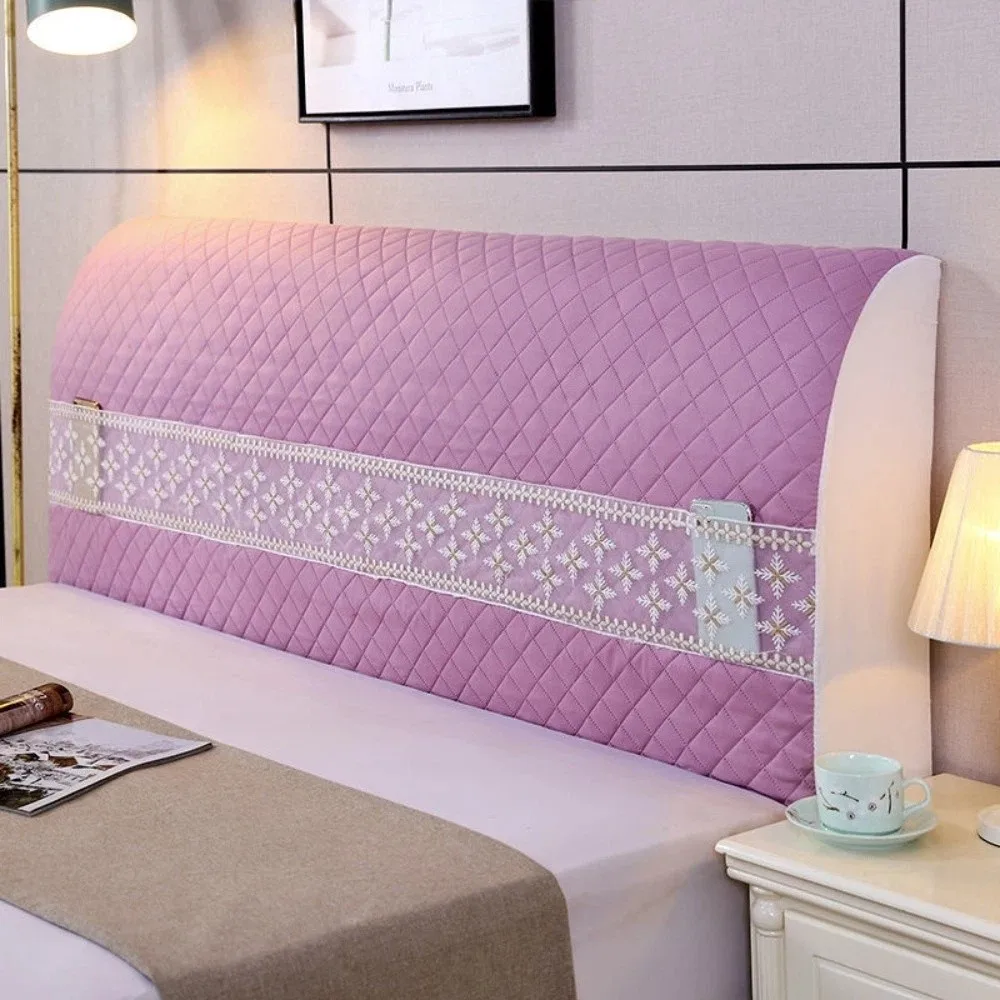

Elegant Headboard Cover Comfortable Lace Design Bedhead Cover Anti-Collision Soft Bed Head Slipcover Headboard Protection