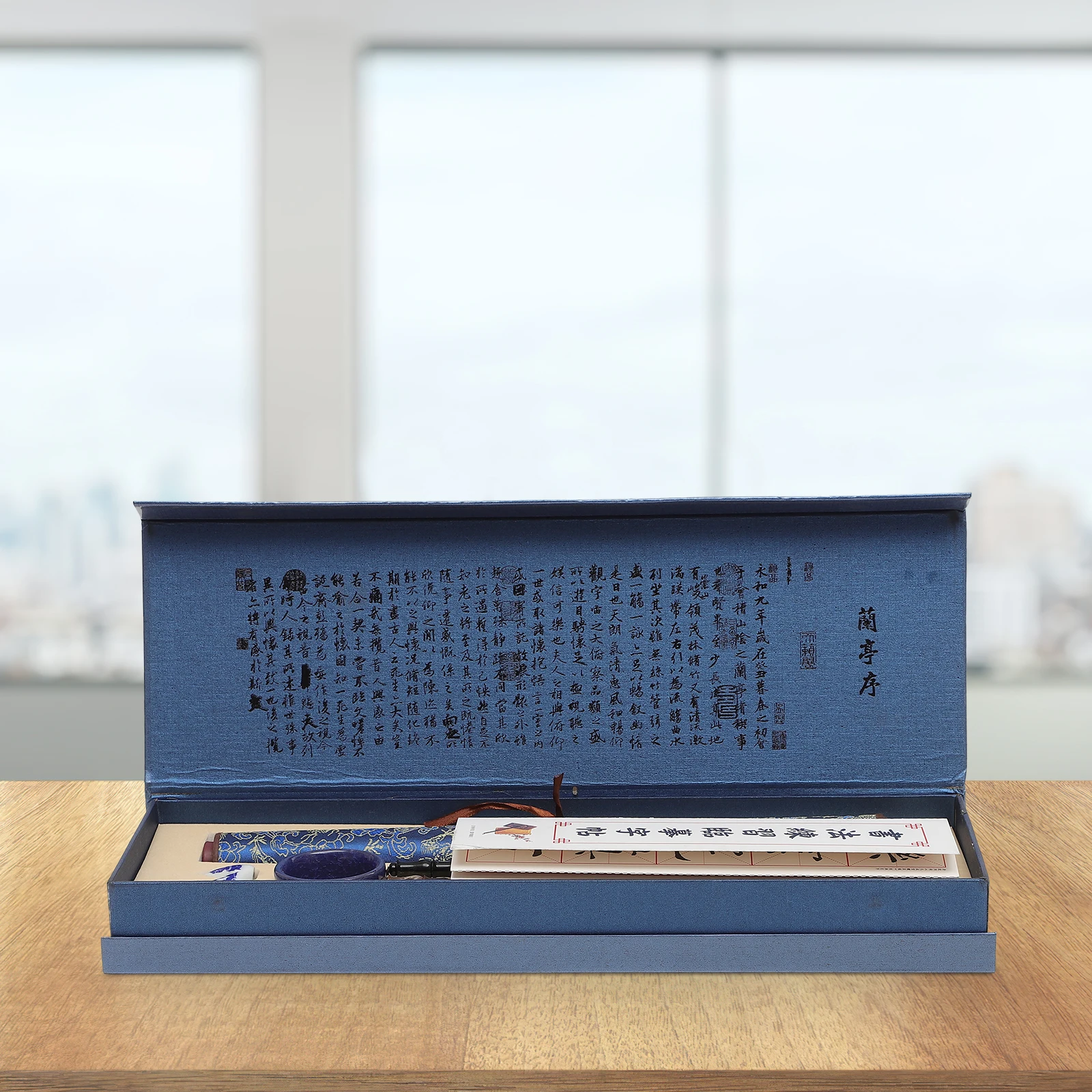 

Water Writing Cloth Set Yellow Silk Scroll Box Stationery Calligraphy Kit Reusable Mat Household Writing Cloth Foldable Paper