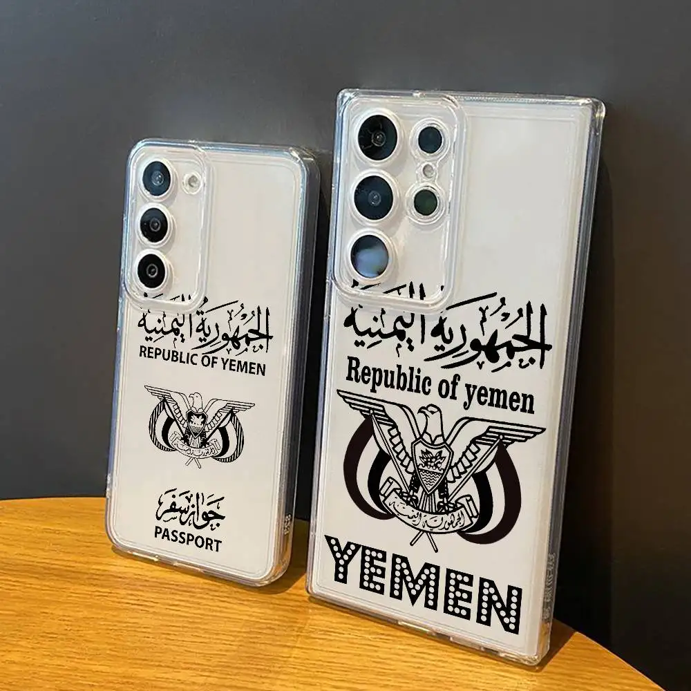 Yemen Passport Yemen  Phone Case For Samsung Galaxy S24 S25 S23 S22 S21 Transparent Cover Case