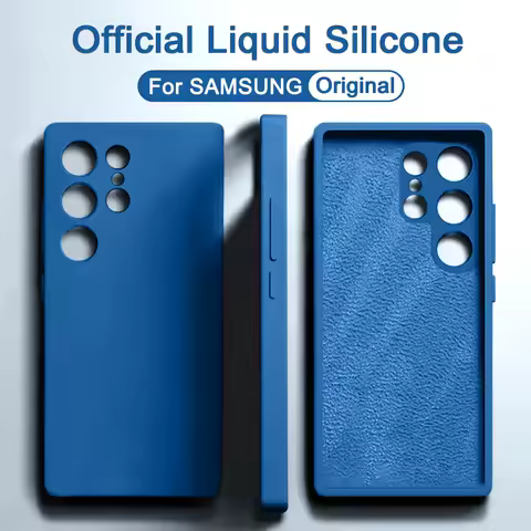 Liquid Silicone Case For Samsung Galaxy S23 S24 S22 S21 S25 Ultra Case A14 A34 A54 A53 A15 A25 A35 A55 5G Phone Shockproof Cover