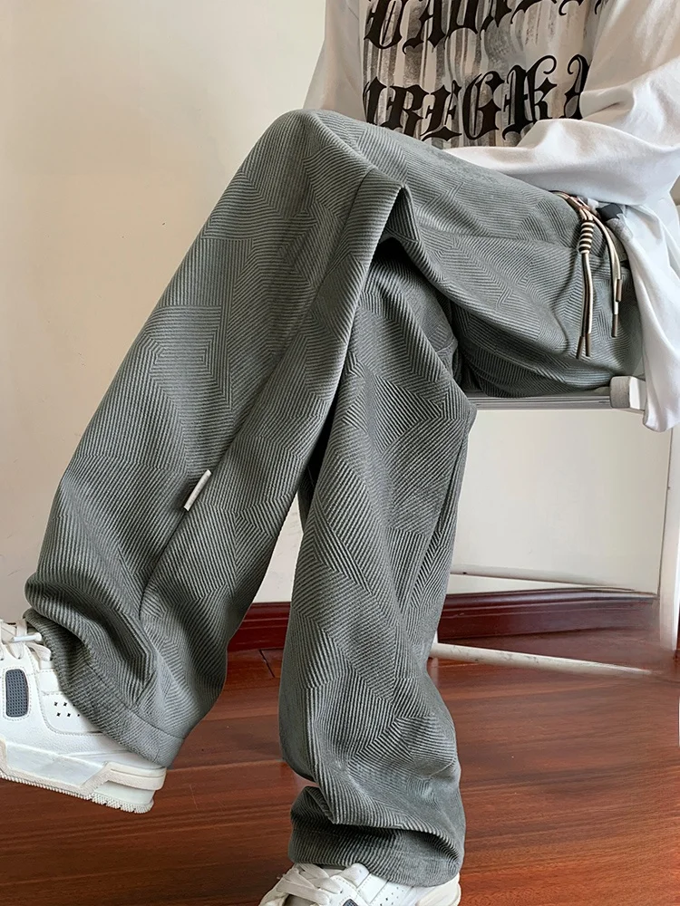 

PaulFrank Men's High Street Casual Pants Fce Lined Loose Straight Leg Spring New Trend Brand Non Iron Straight Leg Trousers