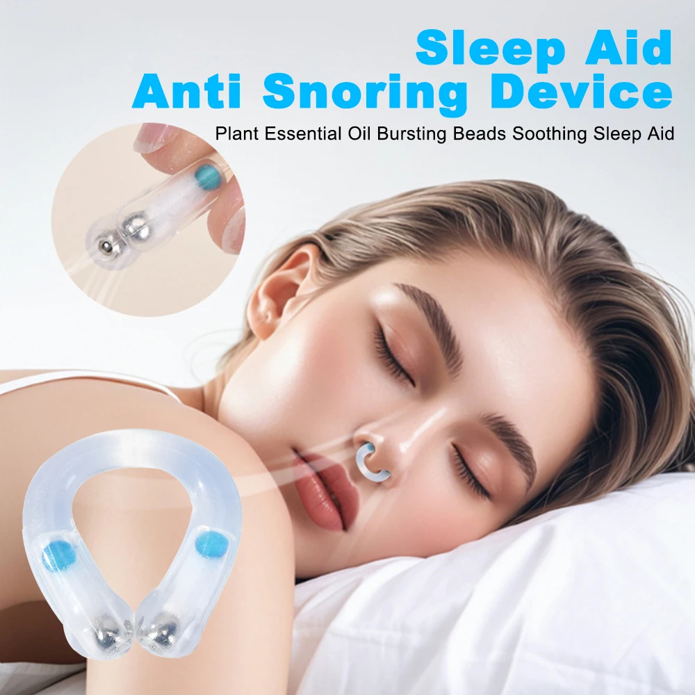 Anti Snoring Device Nose Clips Artifact Treatment Plant Essential Oil Bursting Beads Soothing Sleep Aid Improve Sleeping Apnea