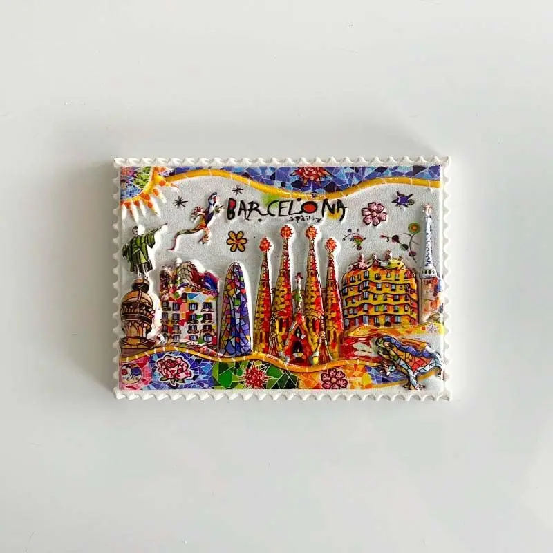 

Barcelona, ​​Spain Refrigerator Magnet Creative Personalized Travel Souvenirs3d3D Magnetic Attraction Unique Souvenir