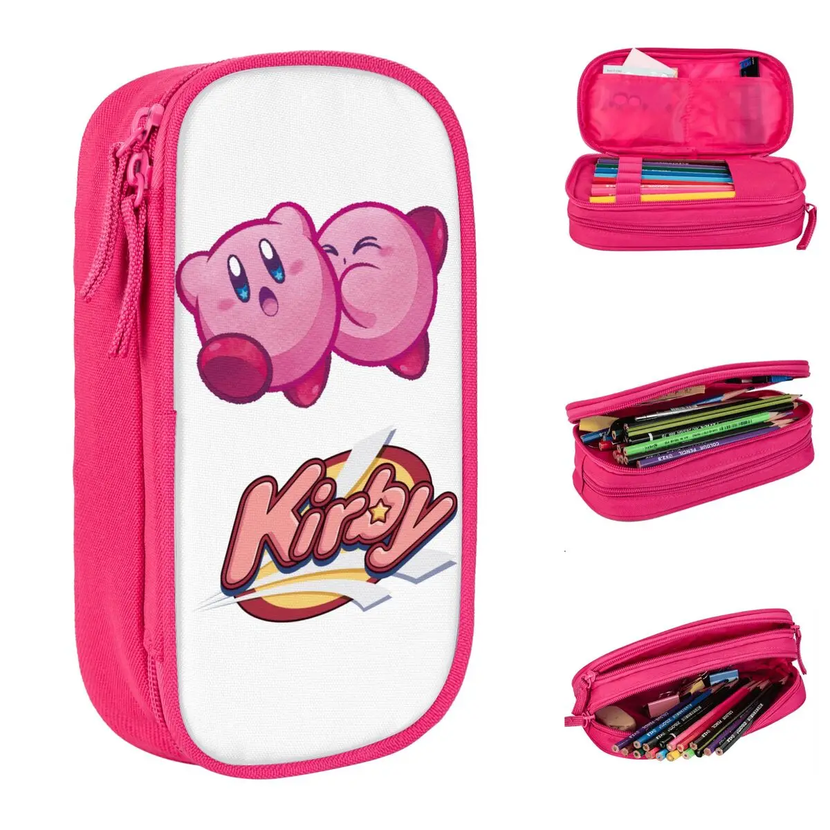 Kirbys Pencil Case Nostalgia Childhood ACT Game Pen Bags Student Big Capacity Students School Cosmetic Pencil Pouch