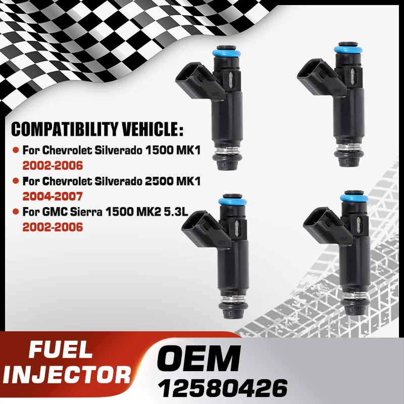 

Fuel Injectors For Chevrolet Silverado 1500 MK1 2002-2006 Chevrolet Silverado 2500 MK1 2004-2007 GMC Sierra 1500 MK2 2002-2006