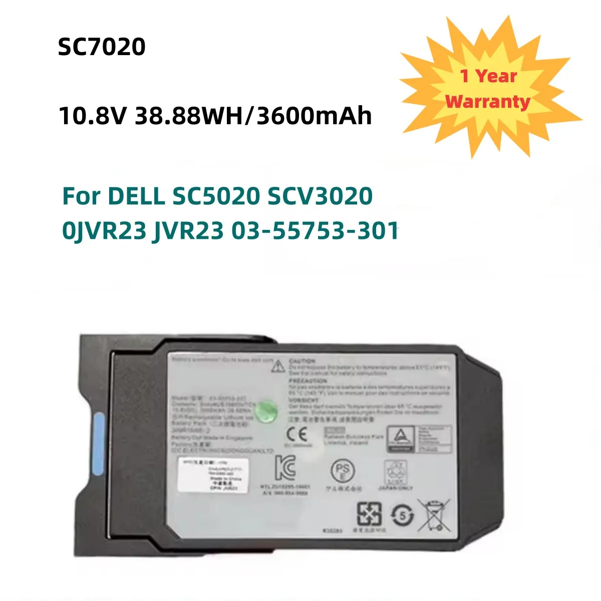 High Quality SC7020 10.8V 38.88Wh 3600mAh Controller Battery For DELL SC5020 SCV3020 0JVR23 JVR23 03-55753-301