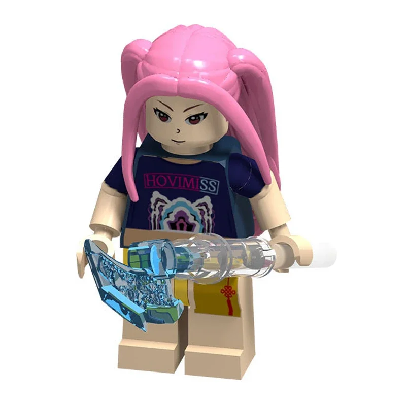 Mainan Blok Bangunan Boneka Kartun KPOP Demon Hunters, Figur Aksi Mini Kawaii, Mainan Perakitan Kepala, Mainan Edukasi Anak, Hadiah