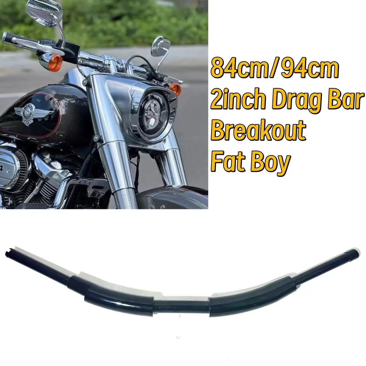 

2 Inch Drag Bar For Harley Fat Boy Breakout 2008-2025 Motorcycle Handlebar Handlebars Accessories Handle Bars Chrome FLFBS FBS