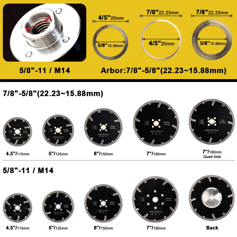 6 inch 150mm Diamond Saw Blade For Cutting Granite Diamond Wheels Circular Saw 150mm Turbo Rim Saw Cutting Disc Electric Tool
